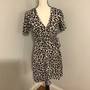 Show Me Your Mumu Cheetah Wrap Dress - Size Small